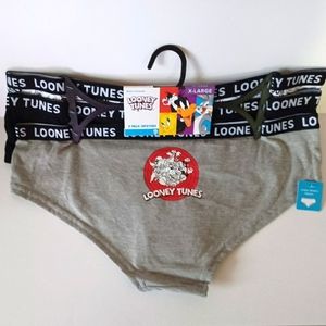 Looney Tunes 3 pack XL Hipster Panties bugs bunny crew NWT cotton stretch doc